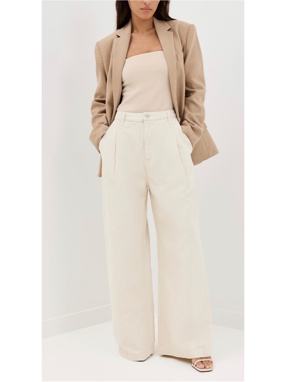 NWT TWP Greene St Pants Wide Leg Natural Size 27